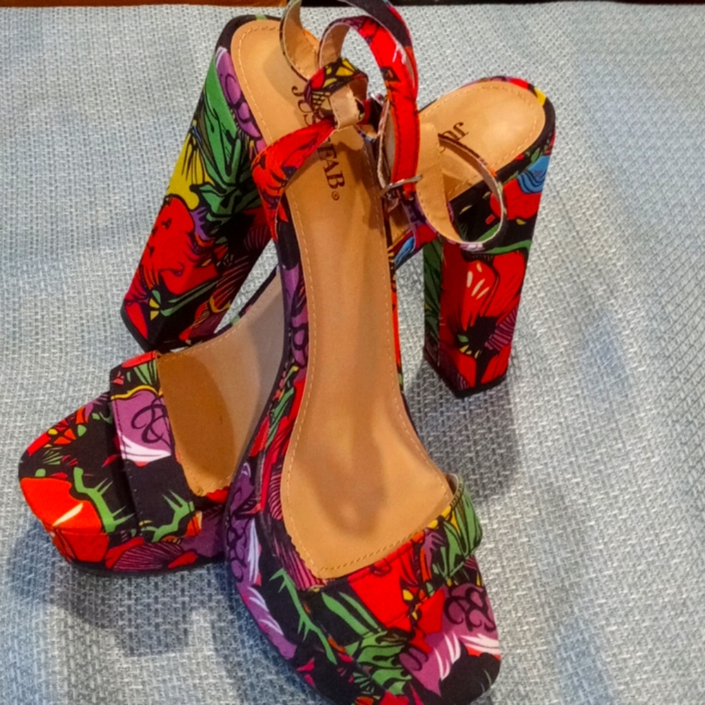 Just fab open toe sandal heels